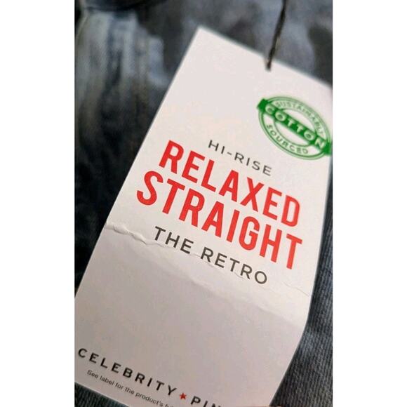 Celebrity Pink Hi Rise Relaxed Straight Jeans Retro Women Plus 20 Distressed - Picture 11 of 16